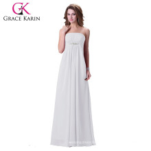 Grace Karin Strapless Chiffon Long vestido de dama de honra com quatro cores CL3105-1